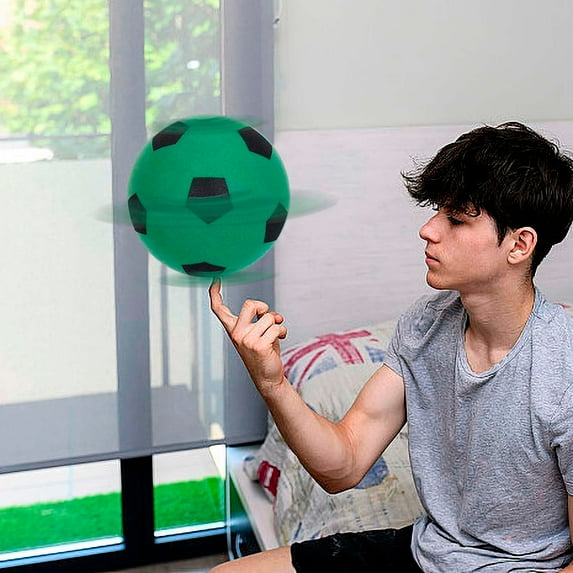 Mute Kids Foam Mini Soccer Ball - Youth Soft Mini Foam Soccer Ball - 9.4" Indoor + Outdoor for Kids - Fun Toy for Practice + Games(Green)