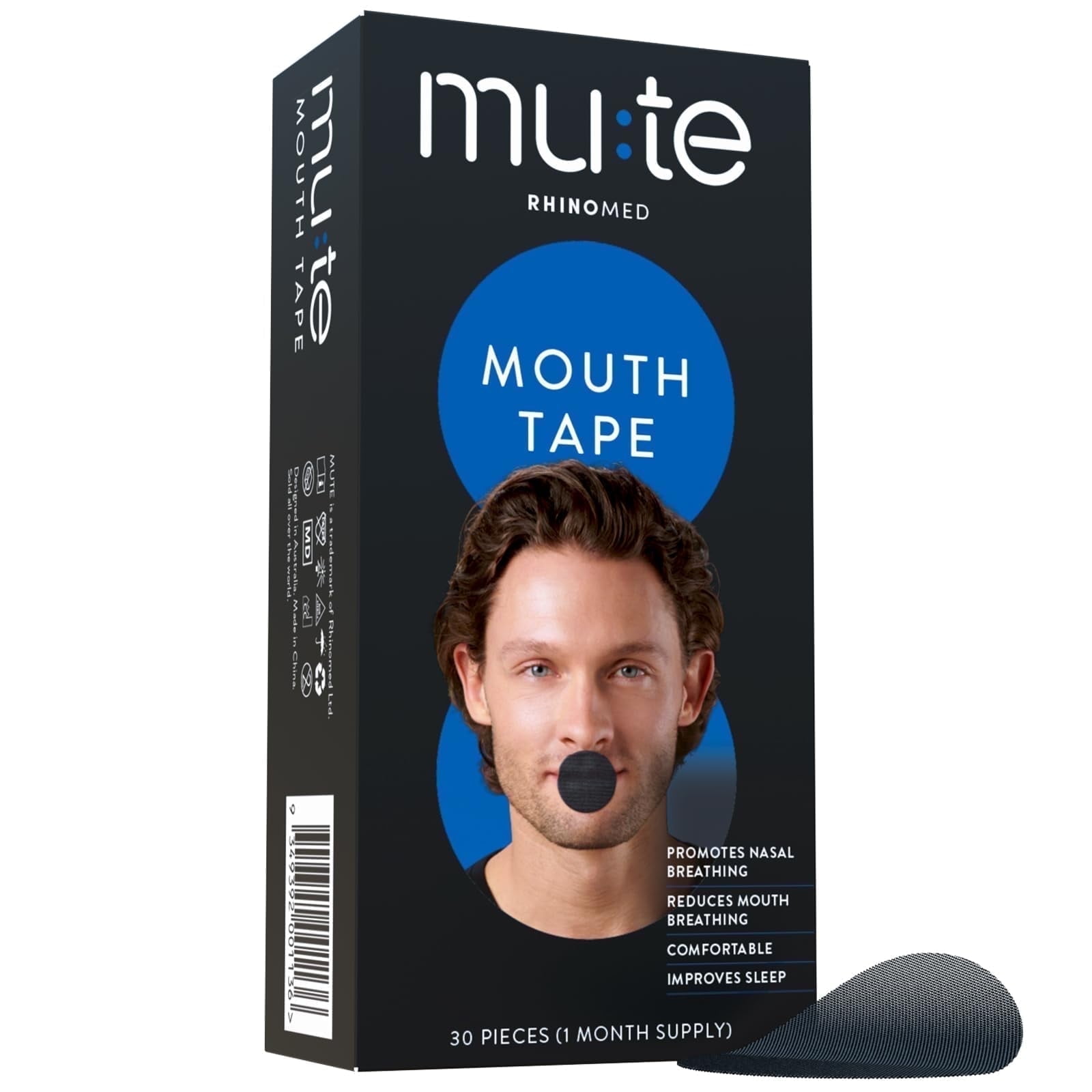 Mute Mouth Tape for Sleeping | 30 Pack | Snore Less & Sleep Better | Nasal Strip Alternative | Comfortable Mouth Tape for Improved Nasal Airflow