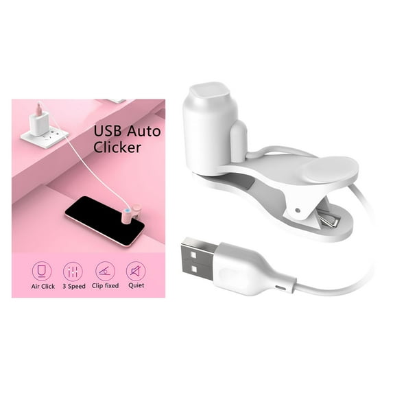 Mute Ph Screen Auto Clickers Single Connection Clamp up Physical Simulation Adjustable Speed Auto Clickers F/ Ph for Live Broadcast , white