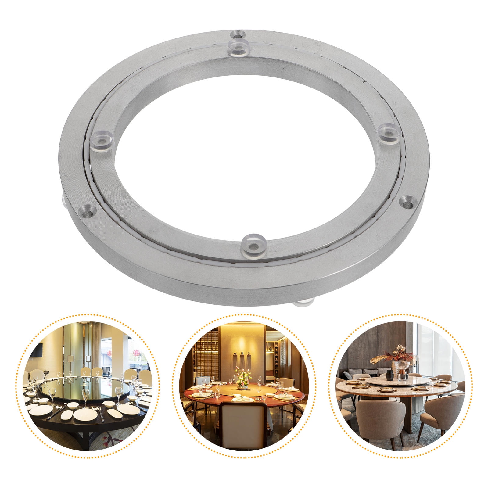 OUNONA Professional Turntable Bearing Plated Silver Aluminium Alloy 360 ...