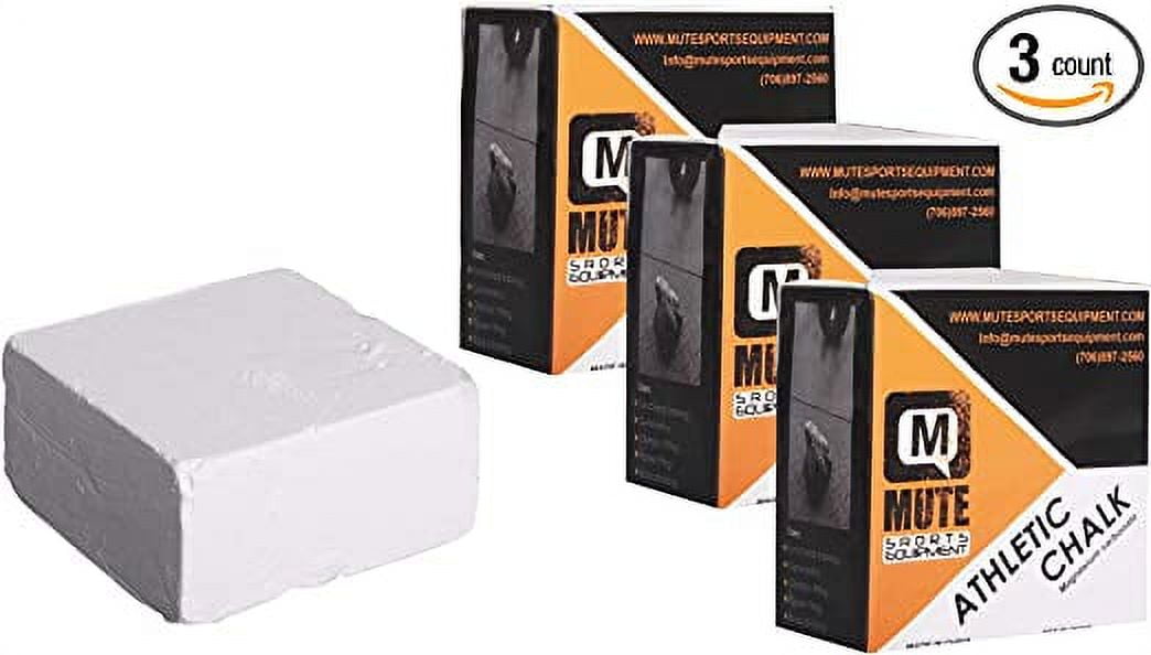 Mute Sports Equipment Gym Chalk White 3 PACK of 2 oz Blocks ASMR, Gymnastics, Weightlifting, Climbing