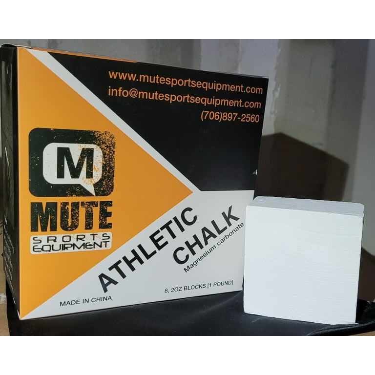Mute Sports Equipment White Block Chalk One 2 oz. Block ASMR, Gymnastics, Weightlifting.