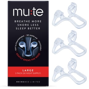 Mute Snoring Nasal Dilator | Large 3 Pack | Snore Less & Sleep Better | Nasal Strip Alternative | Comfortable Breathing Aids for Better Sleep & Improved Airflow