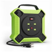 MutecPower 45 ft Retractable Extension Cord, 4 Outlets, on/off Switch, 14AWG/3C SJTW
