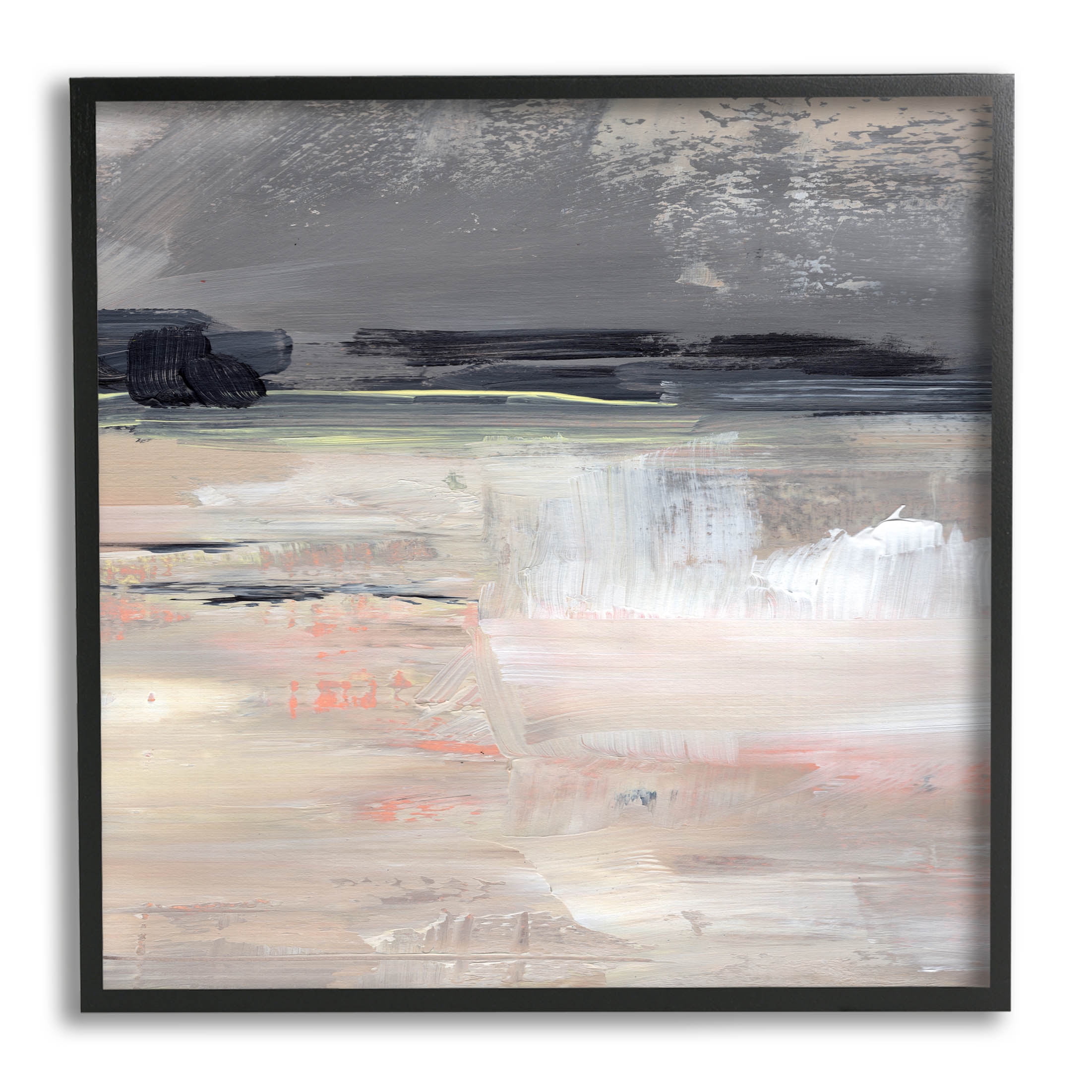 Muted Abstract Landscape Abstract Painting Black Framed Art Print Wall Art