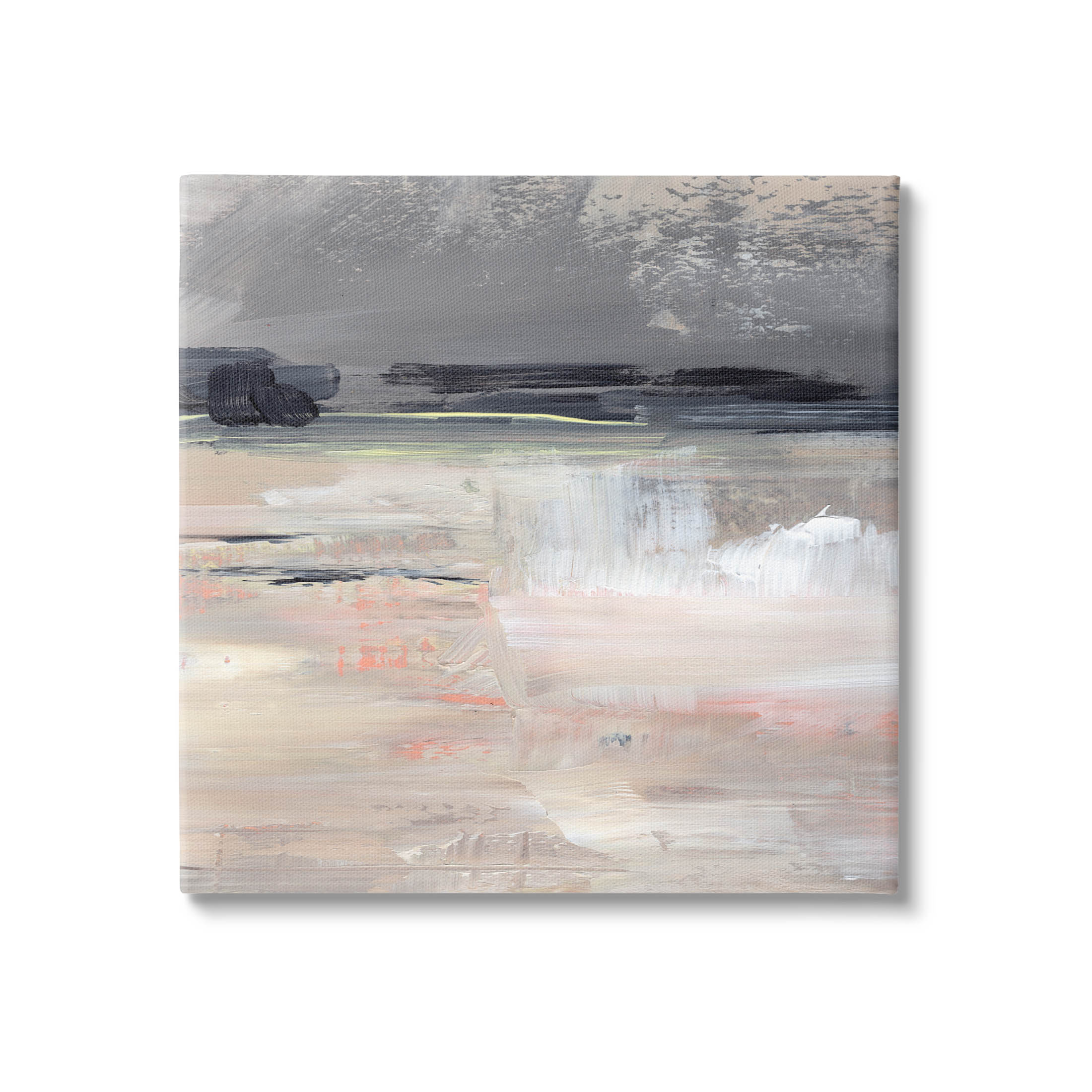 Muted Abstract Landscape Abstract Painting Gallery Wrapped Canvas Print Wall Art