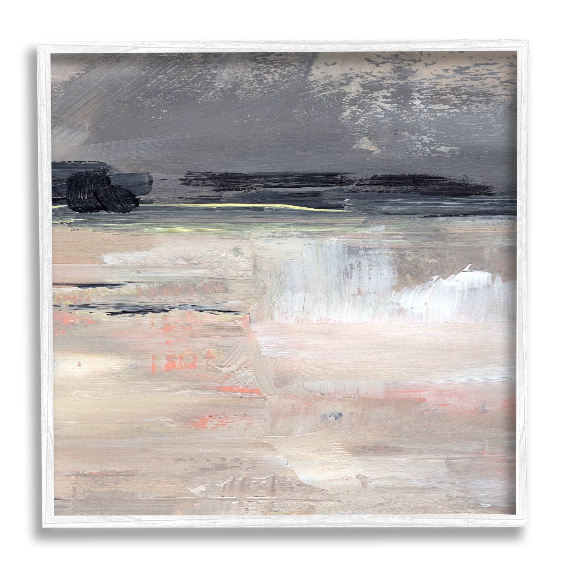 Muted Abstract Landscape Abstract Painting White Framed Art Print Wall Art