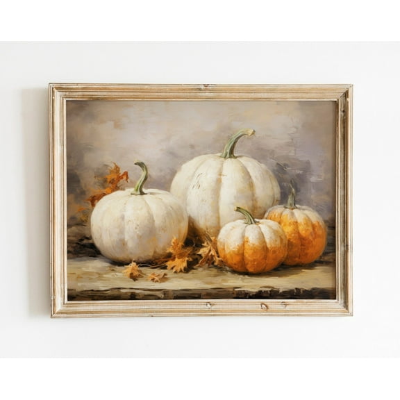 Muted Autumn Pumpkins Fall Print, Neutral Wall Art, Rustic Farmhouse, Vintage Wall Art, Art Wall Art Wall Art, Modern Wall Decor, 8x12 UNFRAMED