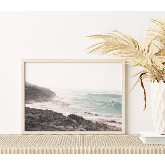 Muted Beach Neutral Wall Art Horizontal California Style Coastal Nature Decor, Unframed Paper Poster 8x10in