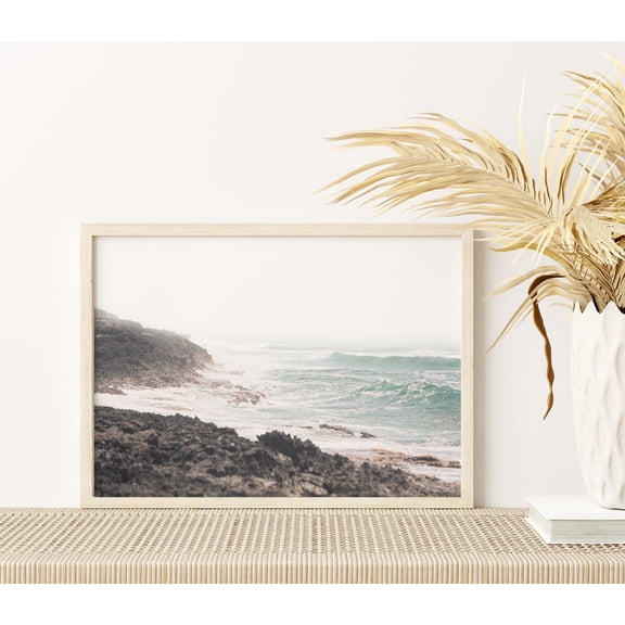 Muted Beach Neutral Wall Art Horizontal California Style Coastal Nature Decor Unframed Paper Print
