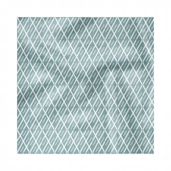 Muted Colors Decorative Satin Napkins Set of 4, Creative Modern Continuous Stair Stripes in Monochromatic Design, Square Fabric Party & Dinner Napkin, 18", Cadet Blue and White, by Ambesonne