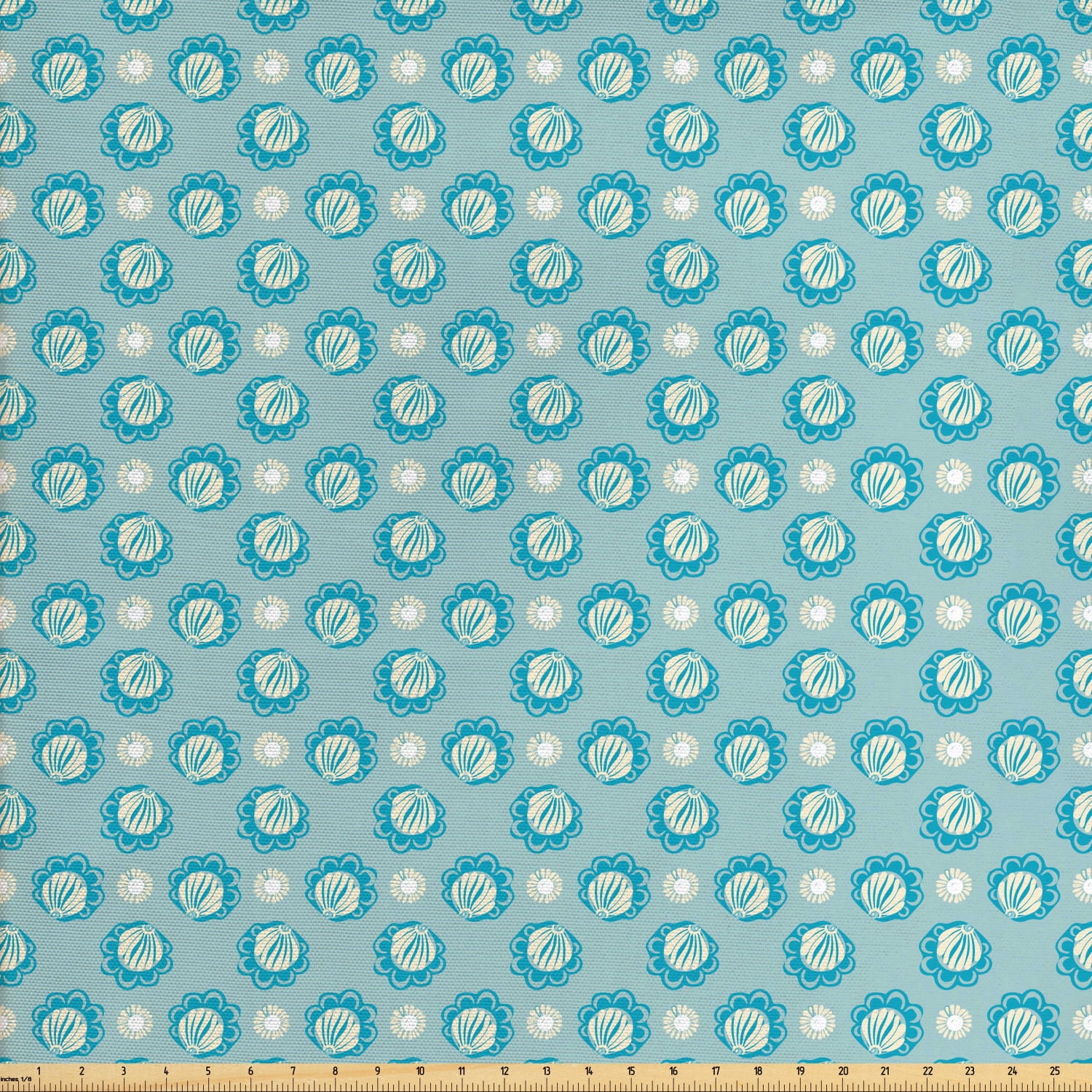 Muted Colors Fabric by the Yard, Vintage Abstract Pattern of Pearl ...