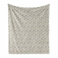 thumbnail image 1 of Muted Colors Soft Flannel Fleece Throw Blanket, Continuous Branches and Spots Pastel Tones, Cozy Plush for Indoor and Outdoor Use, 70" x 90", Champagne Blue Grey, by Ambesonne, 1 of 5