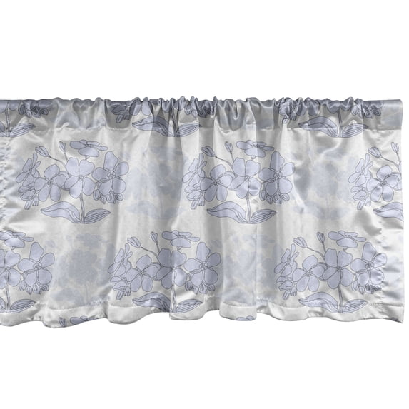 Muted Colors Window Valance, Doodle Drawings of Flowers Blossoming with Leaves, Curtain Valance for Kitchen Bedroom Decor with Rod Pocket, 54" X 12", Multicolor, by Ambesonne