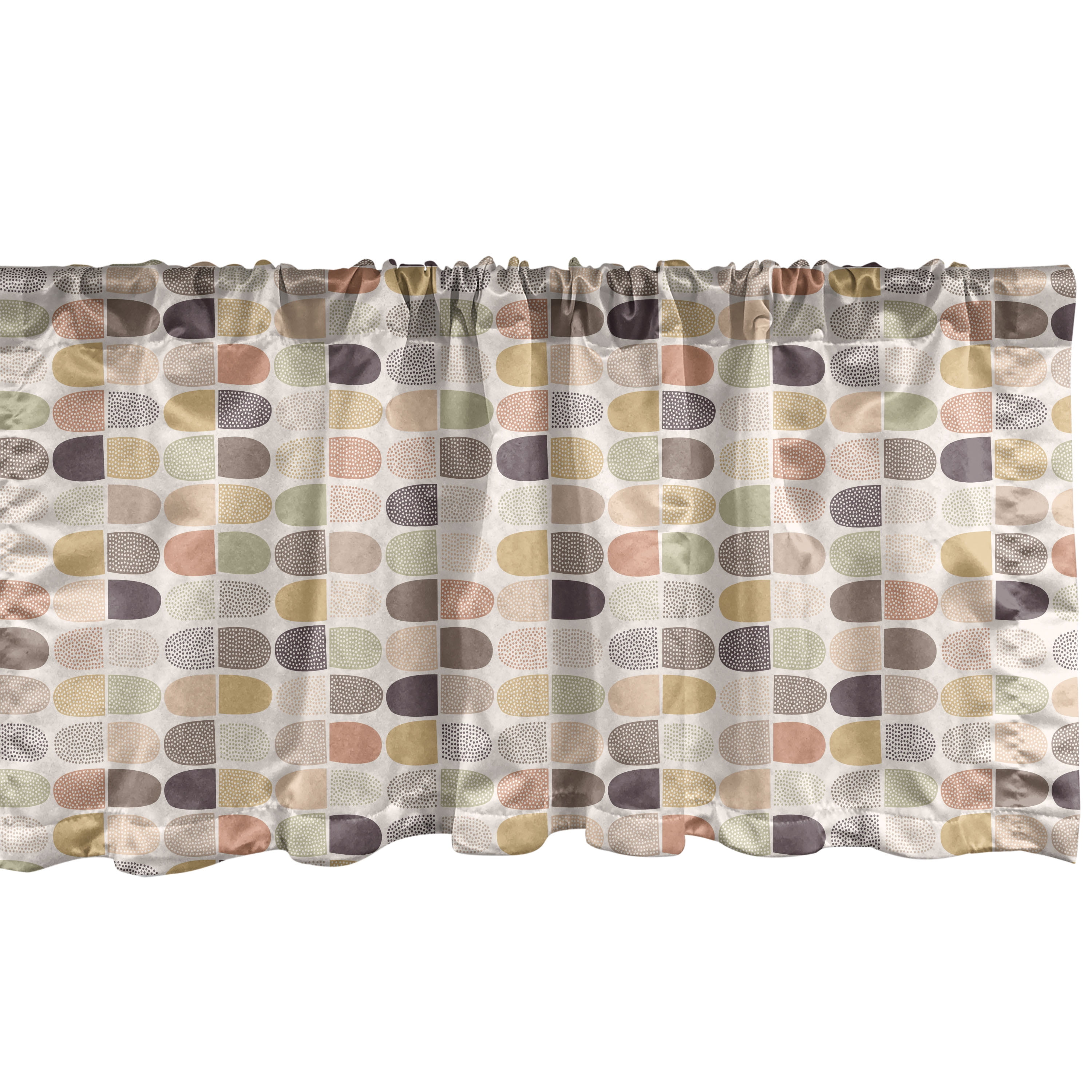 Multicolor Valance Muted Colors Window Valance, Dotted Rounded Vertically Arranged ...
