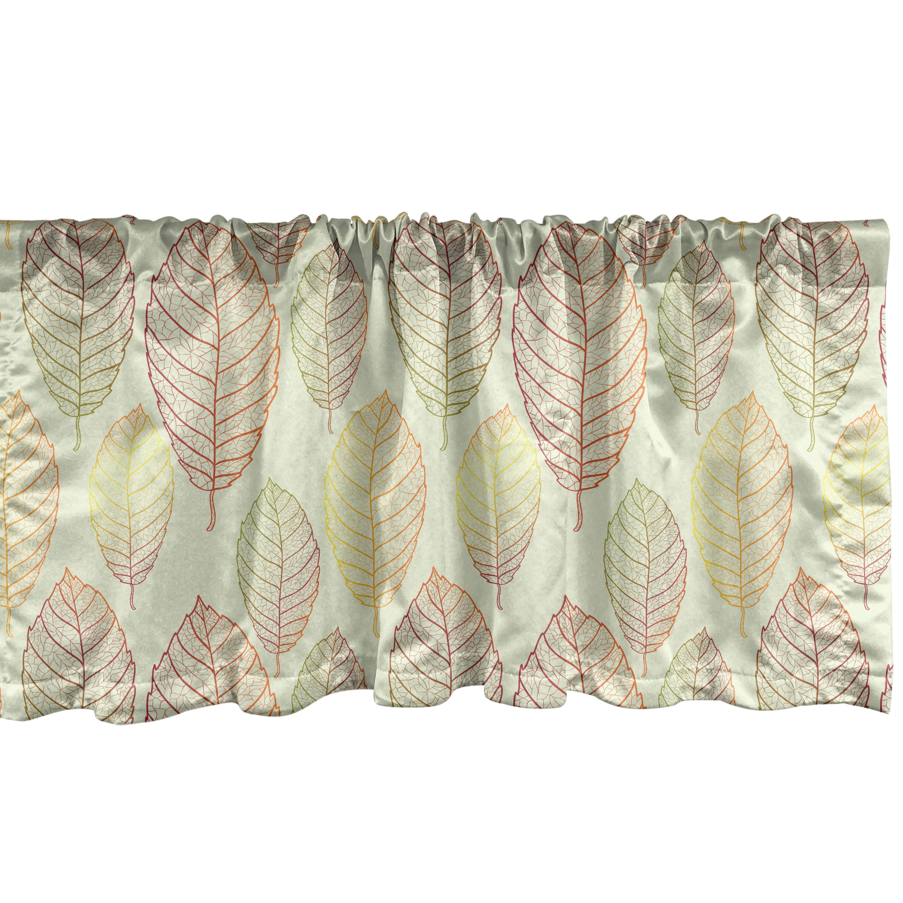 Multi Patterned Valance Muted Colors Window Valance, Nature Themed Pattern of Outline Detailed ...