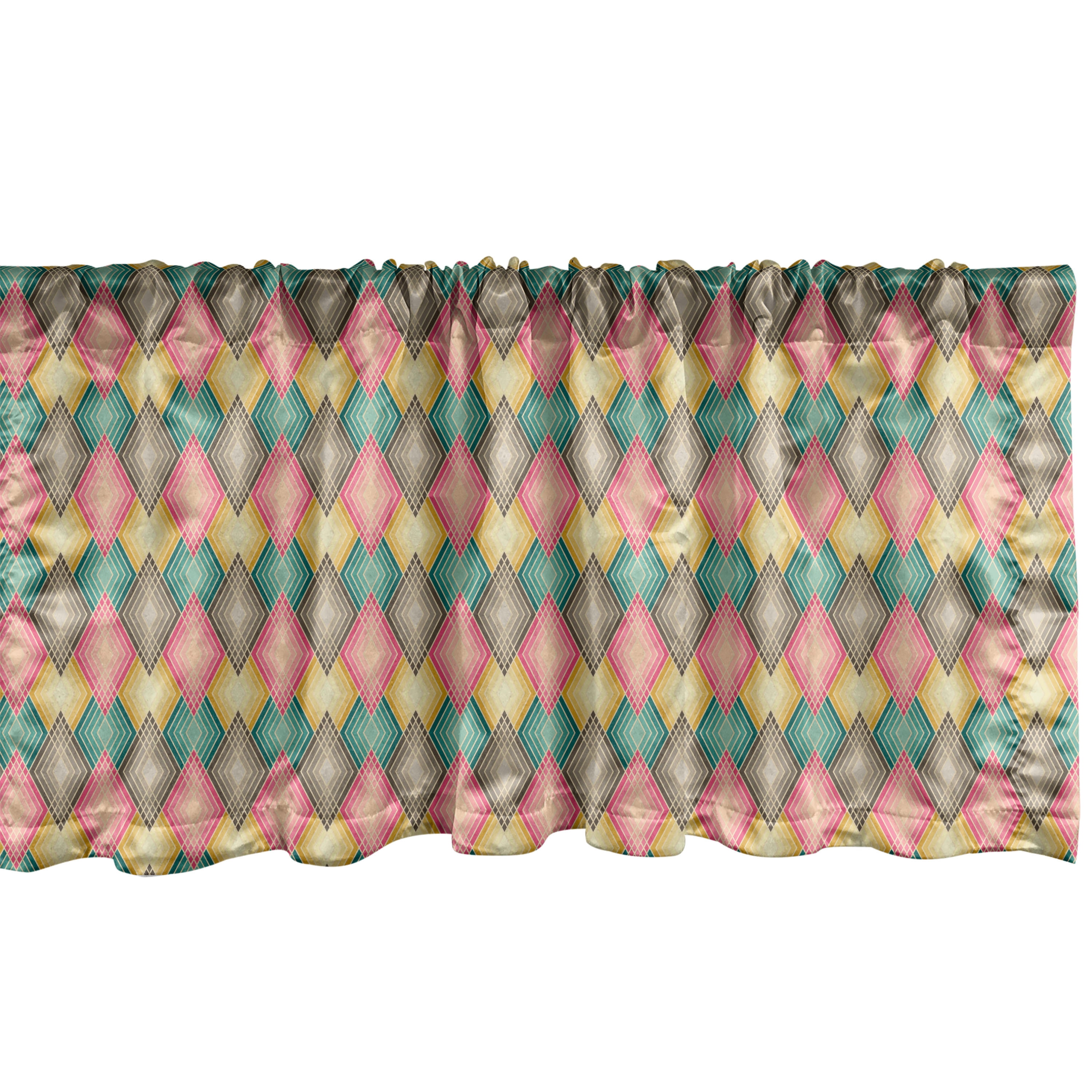Multi Patterned Valance Muted Colors Window Valance, Repetitive Illustration of Nested ...