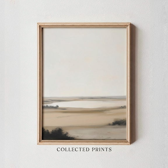 Muted Green Vintage Coastal Landscape Poster Unframed Paper Print