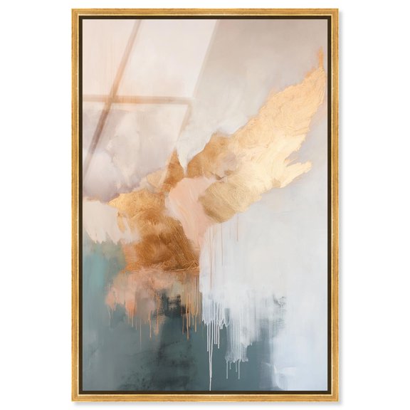 Muted Harmony Framed High-Gloss Acrylic Glass Wall Art Gold Leaf Wall Art by Art Remedy, Gold Frame, 10 x 15