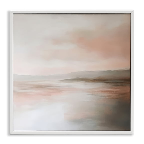 Stupell Industries Muted Landscape Abstract Coast White Framed Giclee Art, design by Petal Prints Design