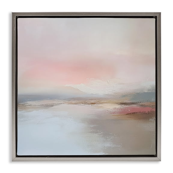 Stupell Industries Muted Landscape Distant Horizon Gray Framed Floater Canvas Wall Art, design by Petal Prints Design