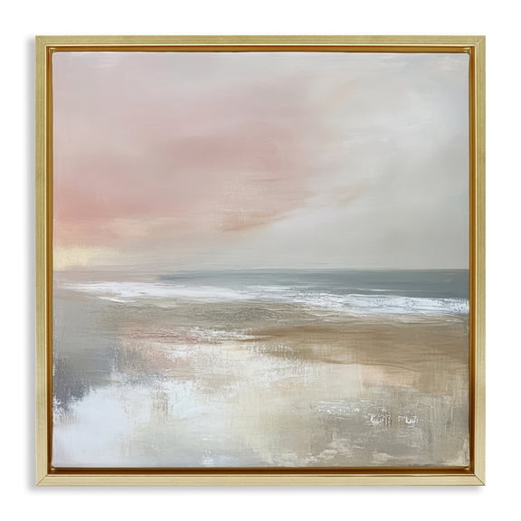 Stupell Industries Muted Landscape Marsh Waters Gold Framed Floater Canvas Wall Art, design by Petal Prints Design