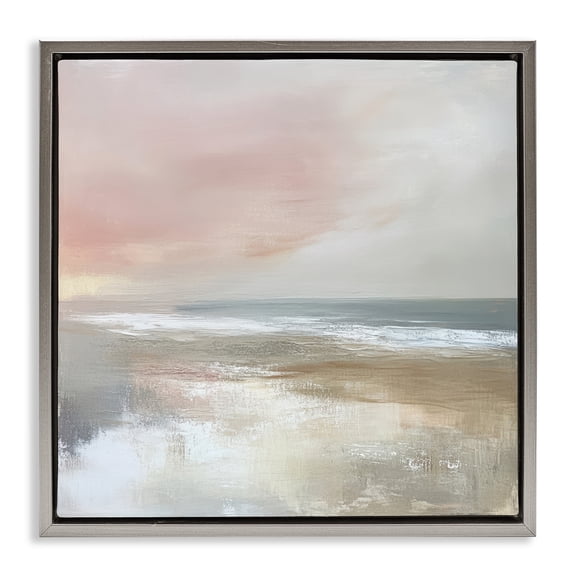Stupell Industries Muted Landscape Marsh Waters Gray Framed Floater Canvas Wall Art, design by Petal Prints Design
