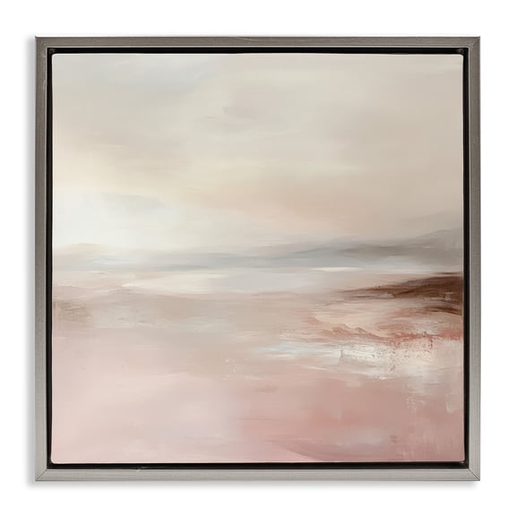 Stupell Industries Muted Landscape Pink Tides Gray Framed Floater Canvas Wall Art, design by Petal Prints Design