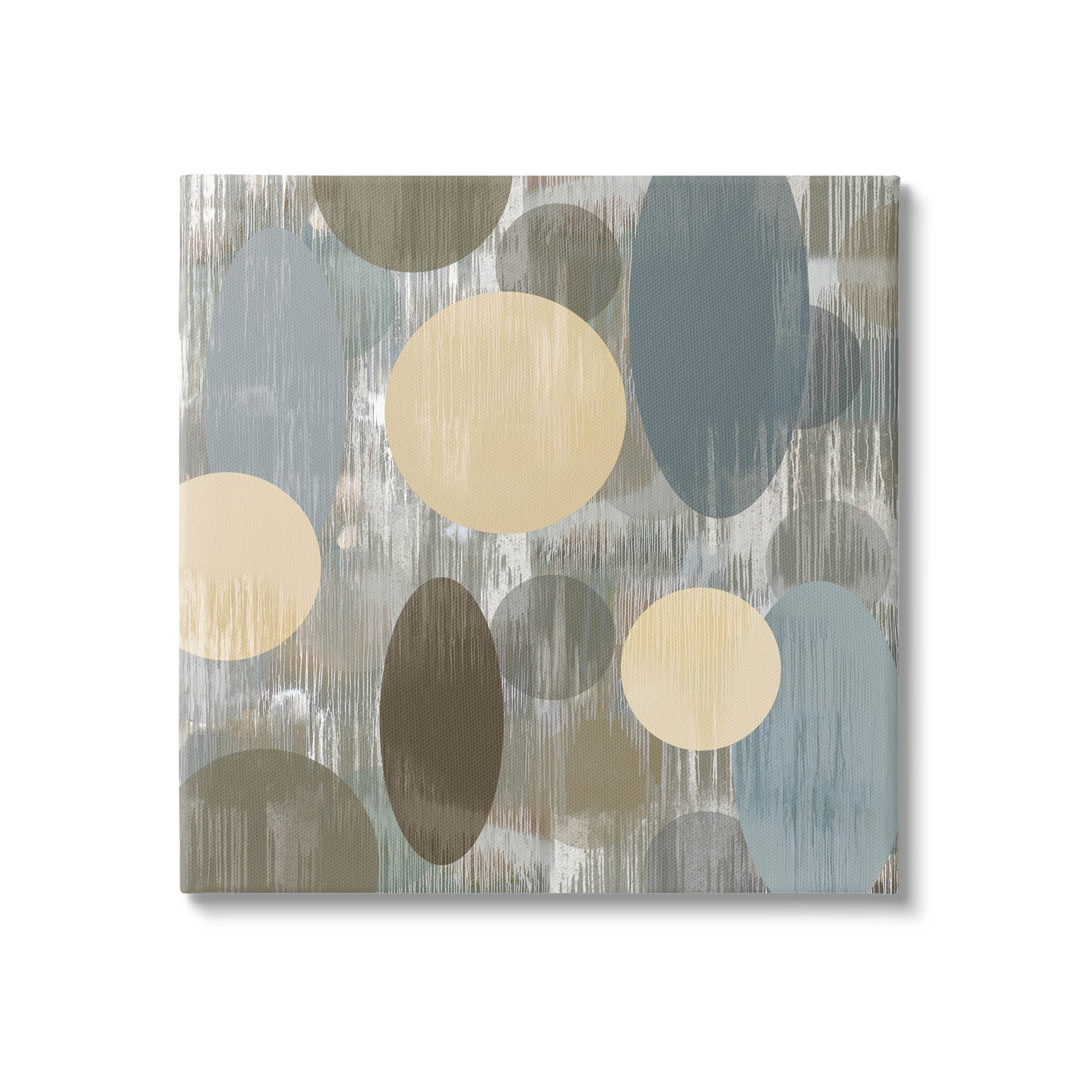 Muted Layered Circle Shapes Abstract Graphic Art Gallery Wrapped Canvas Print Wall Art