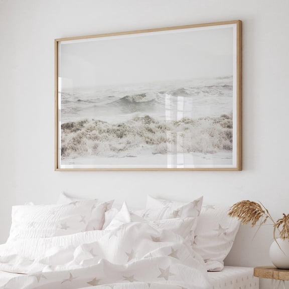 Muted Ocean Waves Print, Pastel Ocean Photography, Earthy Tones Coastal Print, Minimalist Beach Art, Wall Art Unframed Paper Print