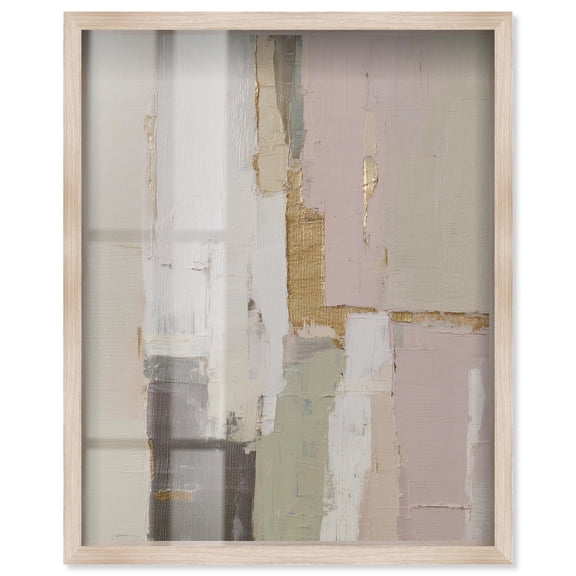 Muted Palette II Shadowbox Print Neutral Boho Art by Art Remedy, Blonde Frame, 16 x 20