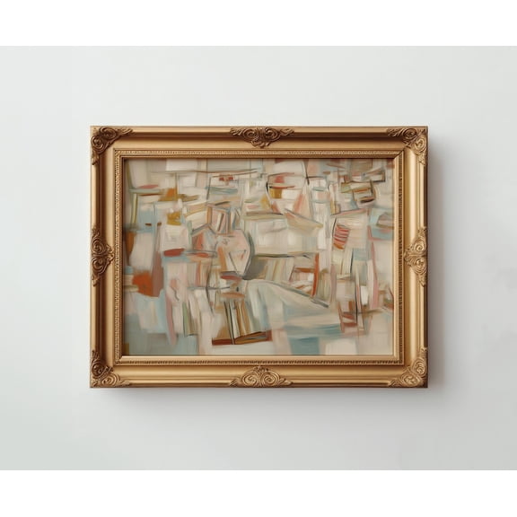 Muted Pink Abstract Cottagecore Wall Art Design Print, Unframed Paper Poster 11x14in