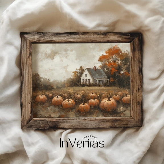 Muted Pumpkin Patch Wall Art Print