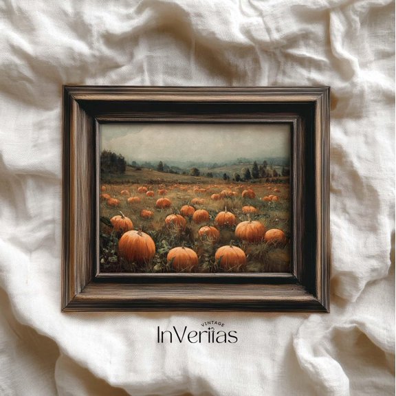 Muted Pumpkin Patch Wall Art Print