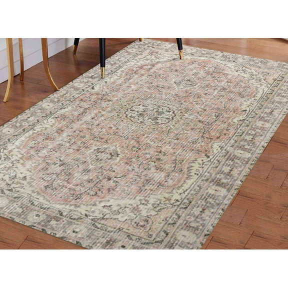 Muted Rugs, Faded Rugs, Medallion Rug, Farmhouse Decor Rug, Turkish Rug, Salon Rug, Indoor Rug, Area Rug, Wall Hanging Rug, Thick Rug, 3.3'x6.5' - 100x200 cm