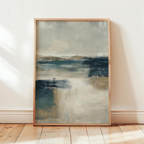 Muted Shore Coastal Art Print Soft Minimal Decor Unframed Paper Print