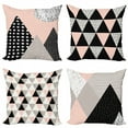 thumbnail image 1 of Ambesonne Muted Tones Throw Pillow Cover 4 Pack, Pastel Geometric Design, 16", Pale Tan Blush and Dark Grey, 1 of 2