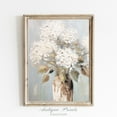 thumbnail image 1 of Muted White Hydrangeas Wall Art, Vintage Neutral Still Life, Antique Floral Spring Poster, Botanical Farmhouse Decor, 724, Unframed Canvas Size 8x12, 1 of 4