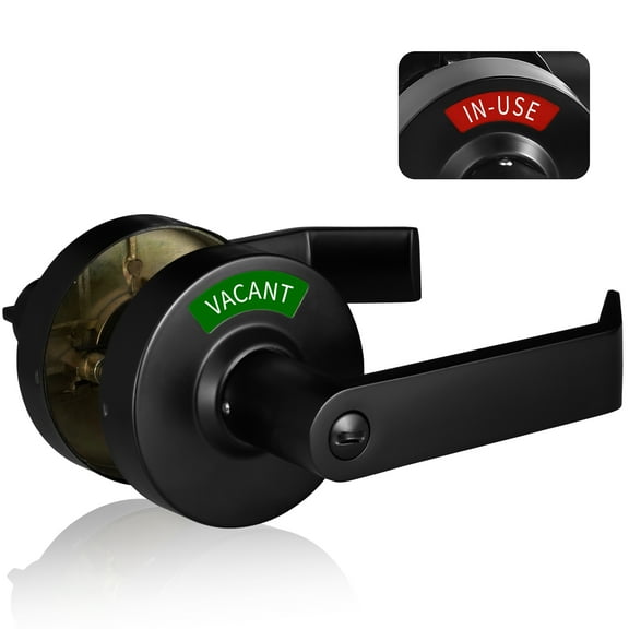 Mutex Large Grade 2 Commercial Privacy Indicator Lock with Oversized for Men Women Restroom Inuse or Vacant, ANSI Grade2 Grade, Perfect Professional Office 3.15in Black, 2.75in 70mm Rose, (DLS2-B)