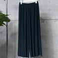 thumbnail image 1 of Mutghys Cropped Pajama Pants for Women Solid Elastic Waist Sleep Pants Home Relaxing Loose Comfy Casual Pajama Bottoms, 1 of 5