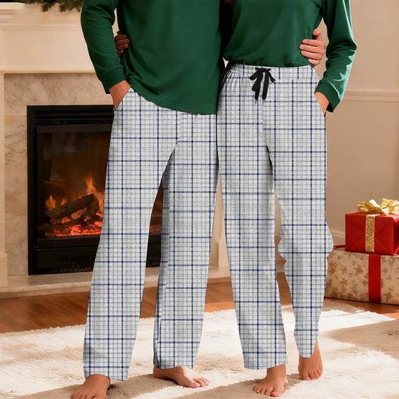 Mutghys Plaid Pajama Pants for Men Elastic Waist Drawstring Sleep Pants with Pockets Home Relaxing Soft Comfy Casual Pants S-3XL