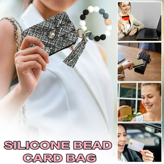 Muti-Color Slim Pocket Wallet,Blocking Credit Card Holder,Wallet with D-Shackle ID Window and Detachable Keychain for Women