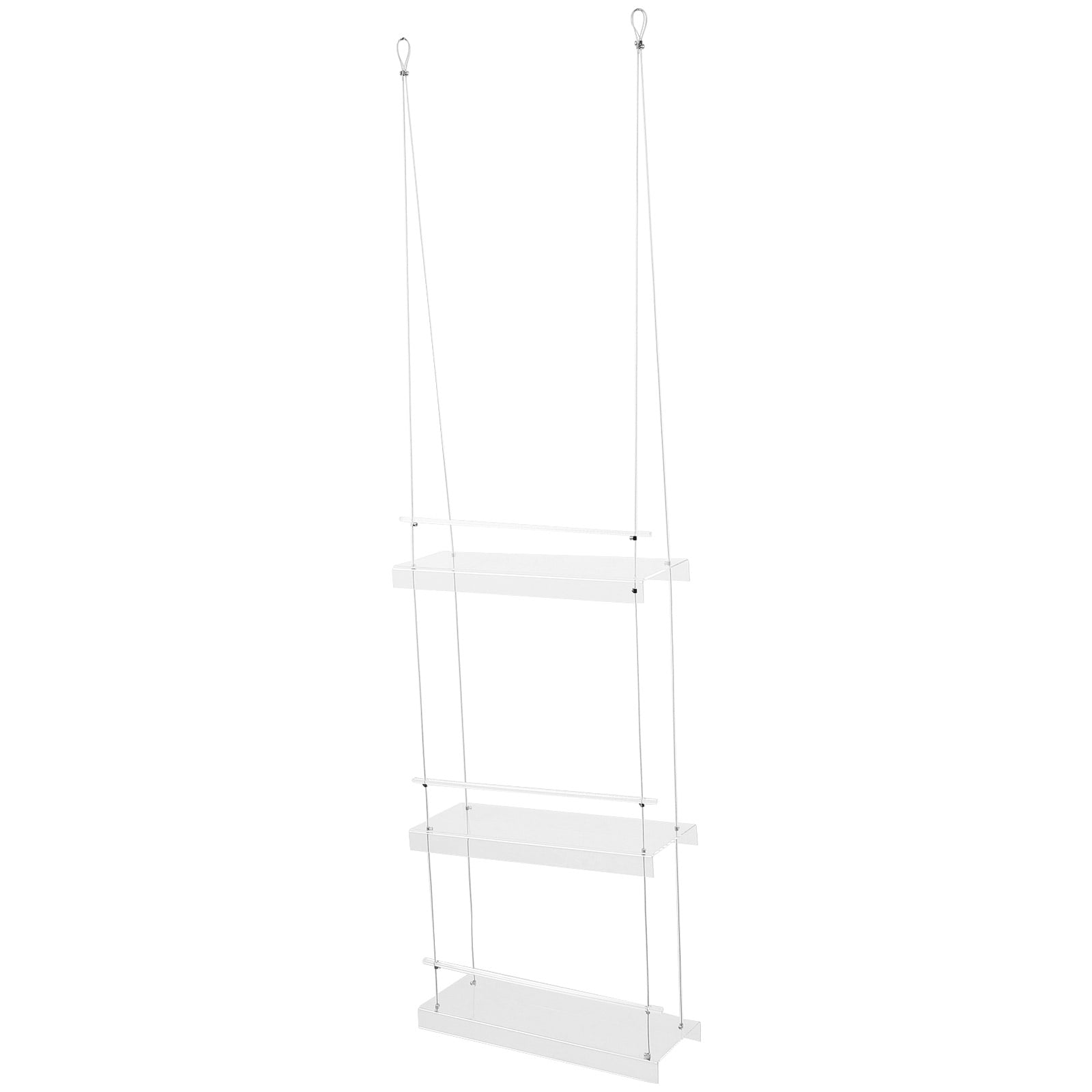 Window White Rack Transparent Acrylic and Stainless Steel Multi-layered Window Plant Rack ...
