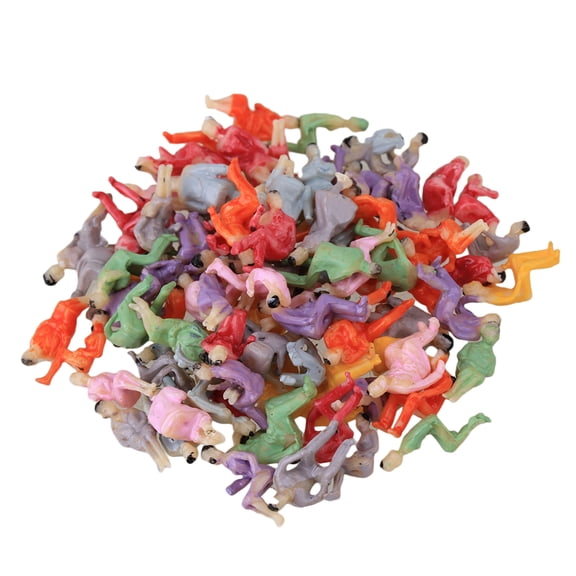 Muticolor HO Scale 1:100/1:150/1:200 Painted Model Train Seated People Passengers Figures Pack of 100