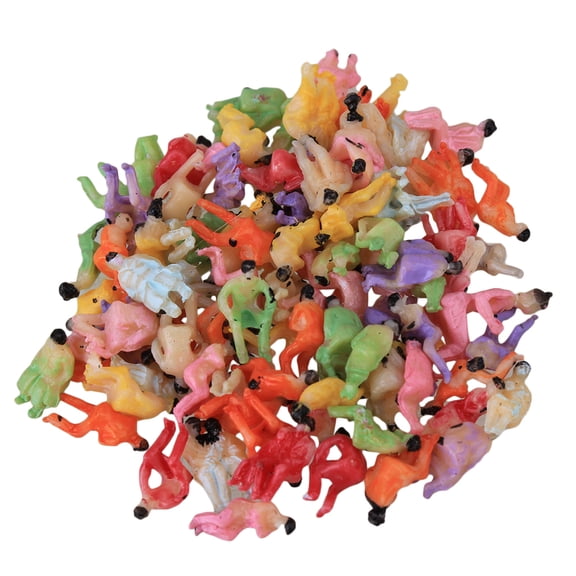 Muticolor HO Scale 1:100/1:150/1:200 Painted Model Train Seated People Passengers Figures Pack of 100