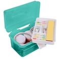thumbnail image 1 of Mutipurpose Storage Box Organizer with Removable Tray,Portable Small Craft Organizer with Handle,Sewing Box,Plastic Clear Tool Box Art Case for Makeup,Sewing,Nail,Hair Accessories,Green,7"x3.5"x4.1", 1 of 9
