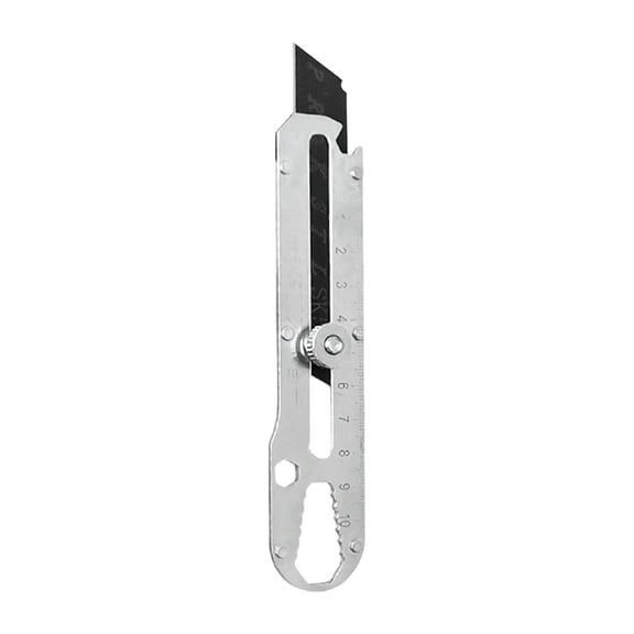 Mutipurpose Utility Knife, Stainless Steel Utility Knife, Heave Duty Full Stainless Steel Retractable Box Cutter, Multi-functional Extended Razors Knife for Office, Home, School