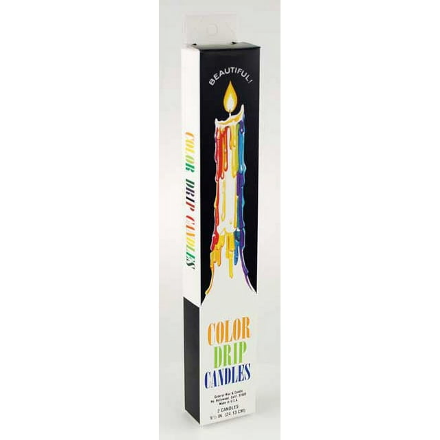 MutliColor Drip Candles 2 per pack Appear To Be White Candle But Drip