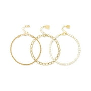 BELLA BY THORNE Multi Layered CZ Adult Bracelet Pack, Silver