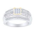 thumbnail image 1 of AFFY Mutli Shape White Natural Diamond Two Tone Engagement Wedding Ring In 10k Solid White Gold (0.5 cttw)-4, 1 of 1